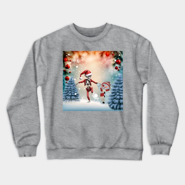 He's cute, he's sweet the dancing christmas skeleton. Crewneck Sweatshirt by Nicky2342